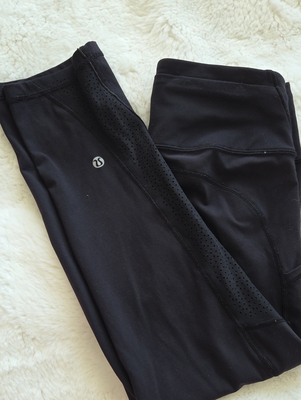 lululemon athletica Black Perforated Side-Panel Leggings